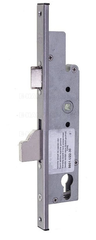 SOBINCO / REYNAERS 8601-U22-30 - PZ 92 mm, dormas 30 mm, czoło U 22 mm - zamek zapadkowo-zasuwkowy do profili metalowych
